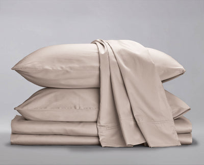 Organic Sateen Cotton Hemmed Sheet Set