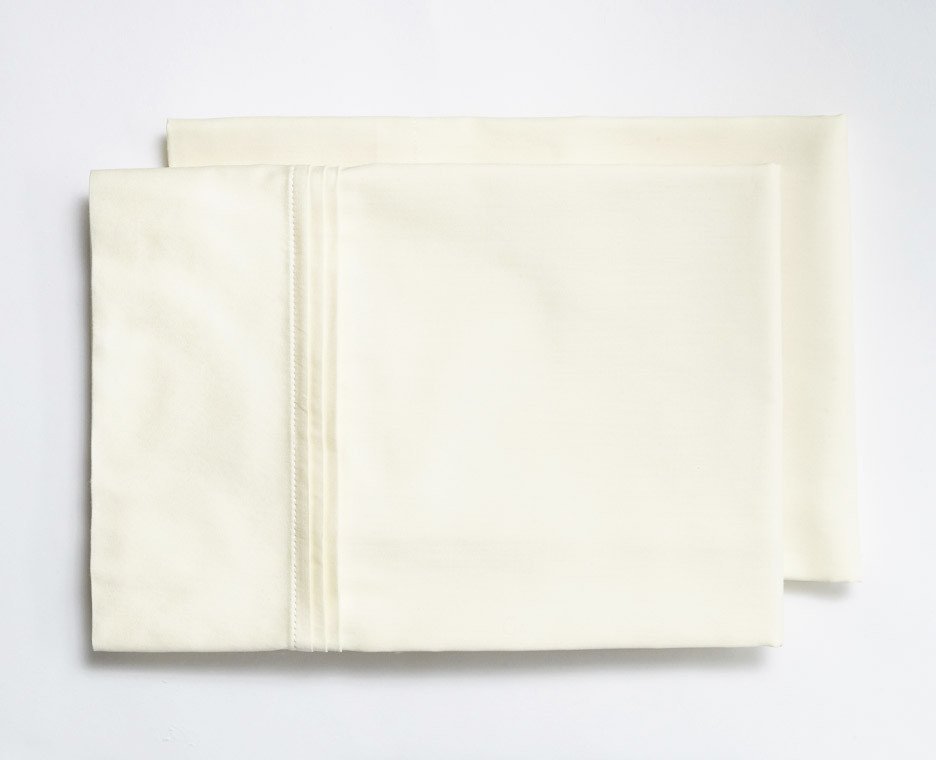 Organic Sateen Cotton Pleated Pillowcase, Set of 2