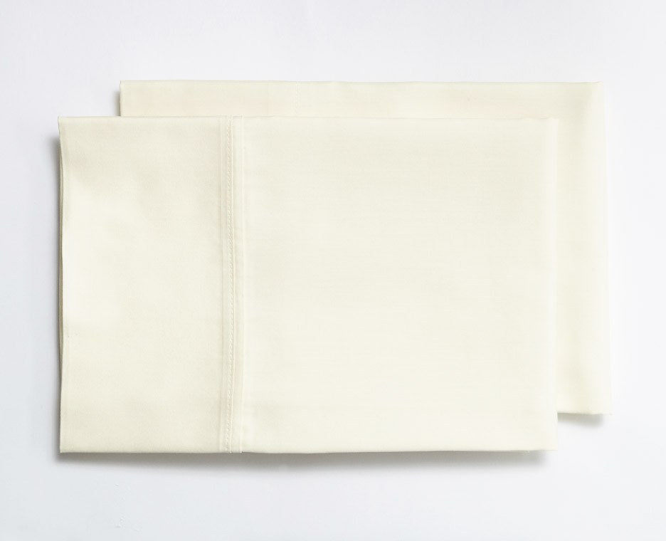 Organic Sateen Cotton Hemmed Pillowcase, Set of 2