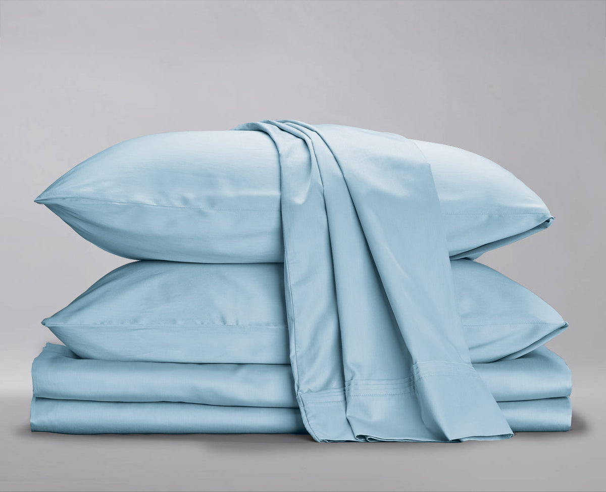 Organic Sateen Cotton Pleated Sheet Set