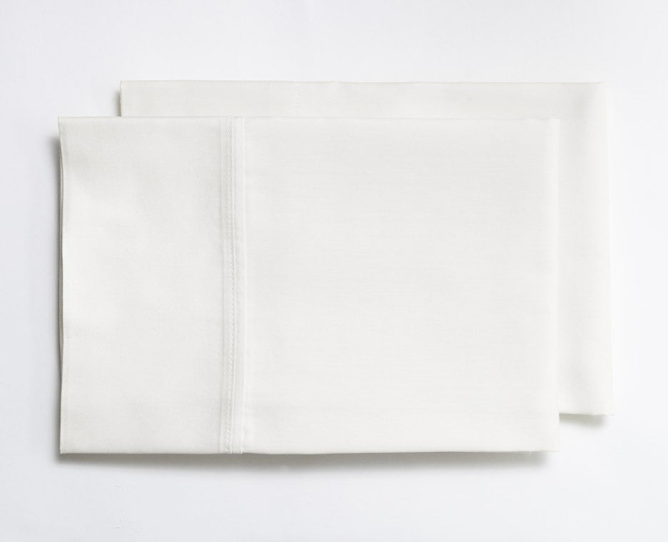 Organic Sateen Cotton Hemmed Pillowcase, Set of 2