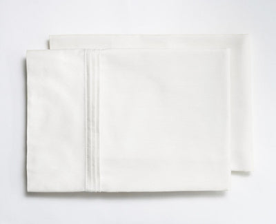 Organic Sateen Cotton Pleated Pillowcase, Set of 2