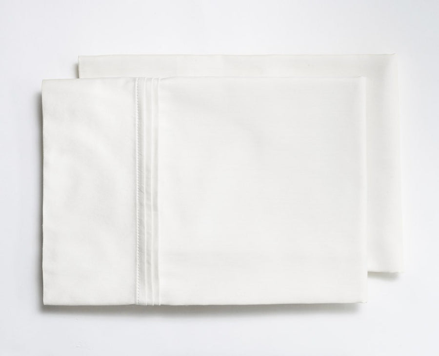 Organic Sateen Cotton Pleated Pillowcase, Set of 2