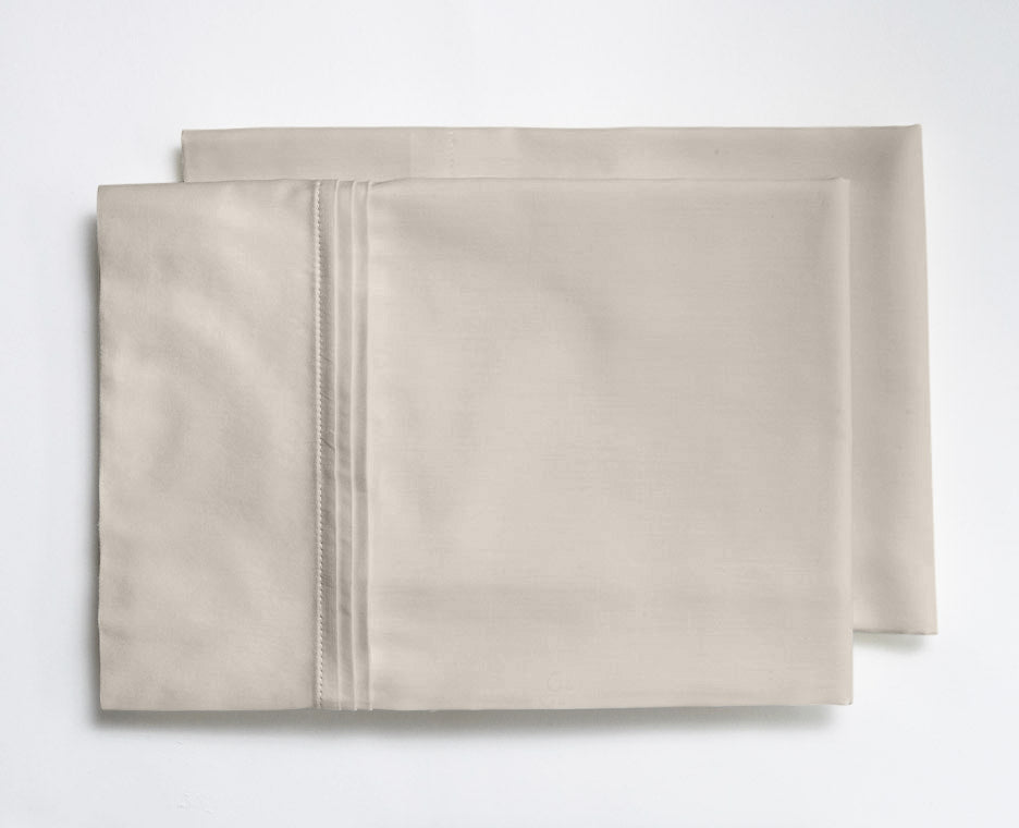 Organic Sateen Cotton Pleated Pillowcase, Set of 2