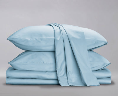 Organic Sateen Cotton Pleated Sheet Set